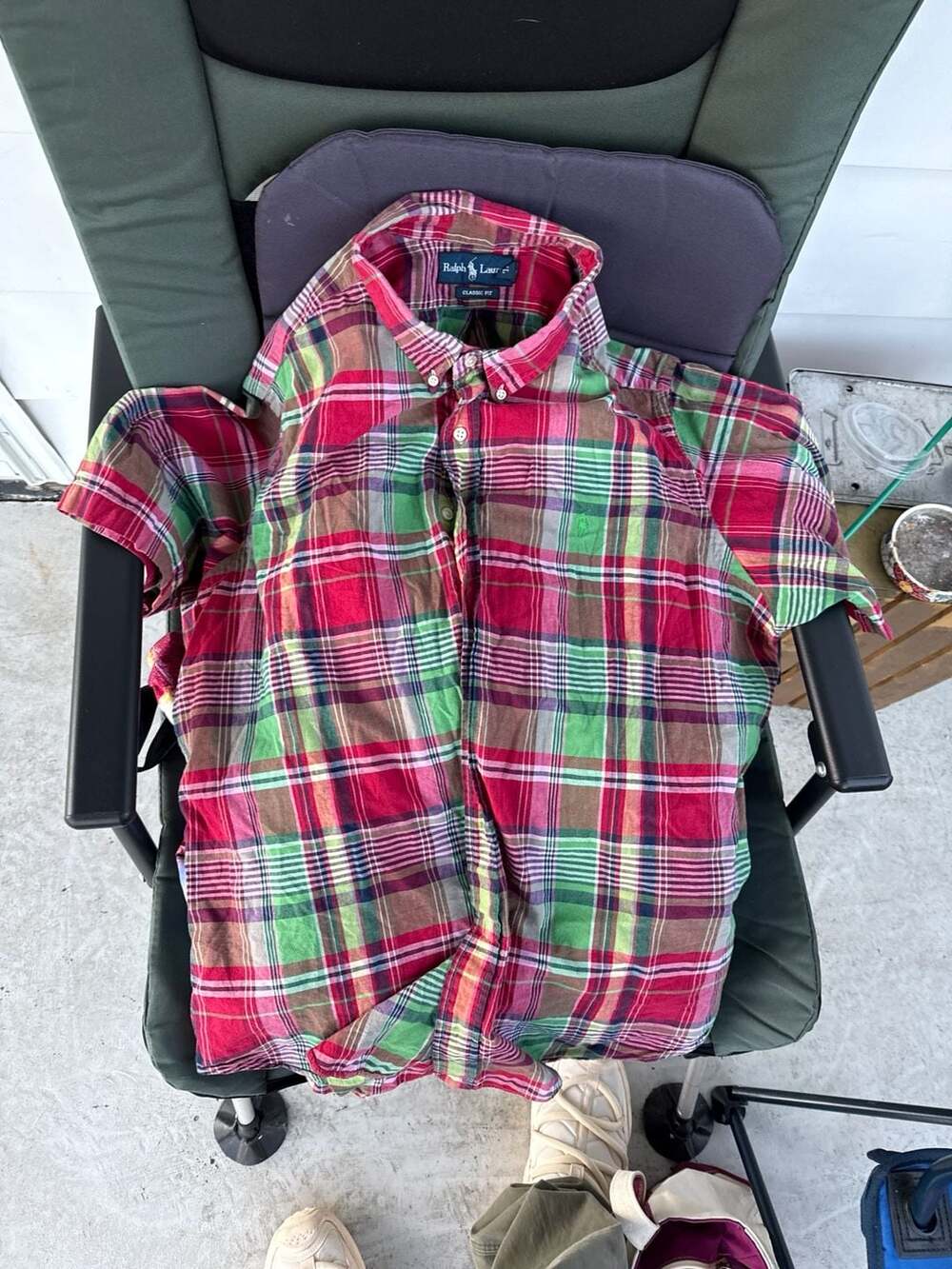 Ralph Lauren Classic Fit Plaid Short Sleeve Button Down Shirt Size XXL